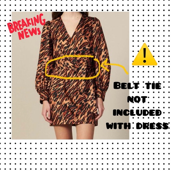 NWT SANDRO Paris - Lunas Silk Leopard Print Mini Dress S - Picture 10 of 13